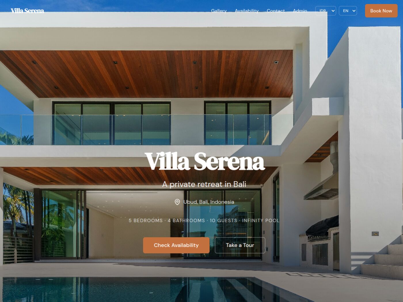 Bali villa booking product
